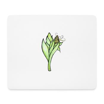 Aquarell-Maispflanzenillustration - Mousepad (Querformat) - Weiß - Vorne