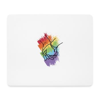 Mains tenir arc-en-ciel 3 - Tapis de souris (format paysage) - blanc - Devant