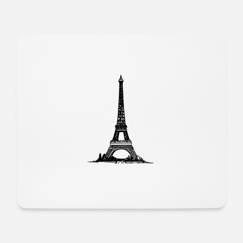 Eiffelturm Paris - Mousepad (Querformat) - Weiß