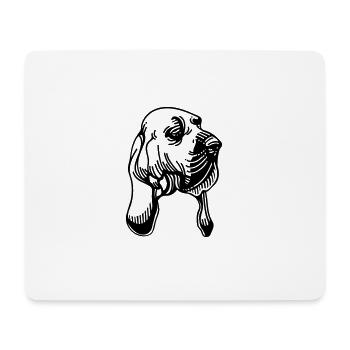 Bloodhound - race de chien - Tapis de souris (format paysage) - blanc - Devant
