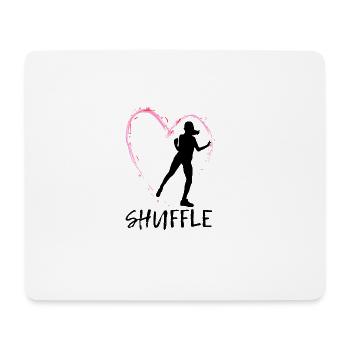 Amour Danse Shuffle - coeur rose avec danseuse - Tapis de souris (format paysage) - blanc - Devant