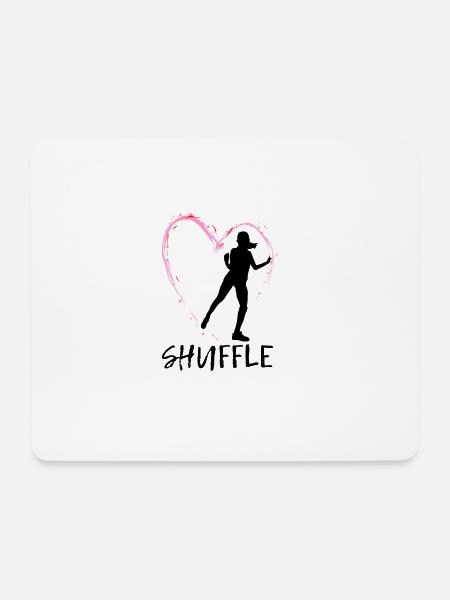Liebe Shuffle Tanz - rosa Herz mit Tänzerin - Mousepad (Querformat) - Weiß