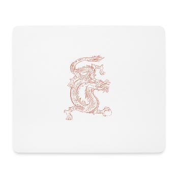 Red Japanese Fire Dragon - Gift - Mouse Pad (horizontal) - white - Front