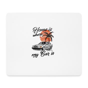 home is where my car is W201 190E - Mouse Pad (horizontal) - white - Front
