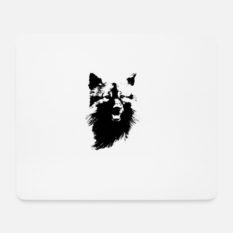 Wolfsspitz Kopf - Mousepad (Querformat) - Weiß