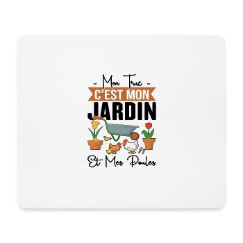 Mon Truc C'est Mon Jardin Et Mes Poules Cadeau - Tapis de souris (format paysage) - blanc - Devant