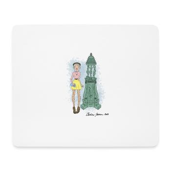 Parisienne fontaine Wallace - Tapis de souris (format paysage) - blanc - Devant