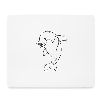 dolphin, mammal, gift, gift idea - Mouse Pad (horizontal) - white - Front
