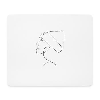 Femme avec casquette - Tapis de souris (format paysage) - blanc - Devant