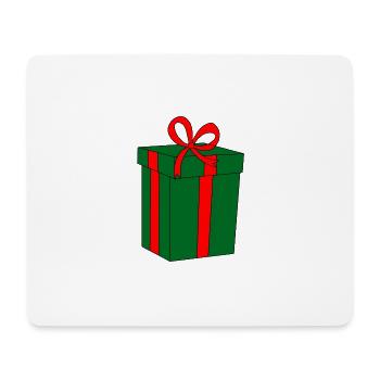 Cadeau vert avec ruban rouge - Tapis de souris (format paysage) - blanc - Devant