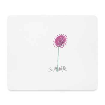 Abstrakte Sommerkristall Blumenillustration - Mousepad (Querformat) - Weiß - Vorne