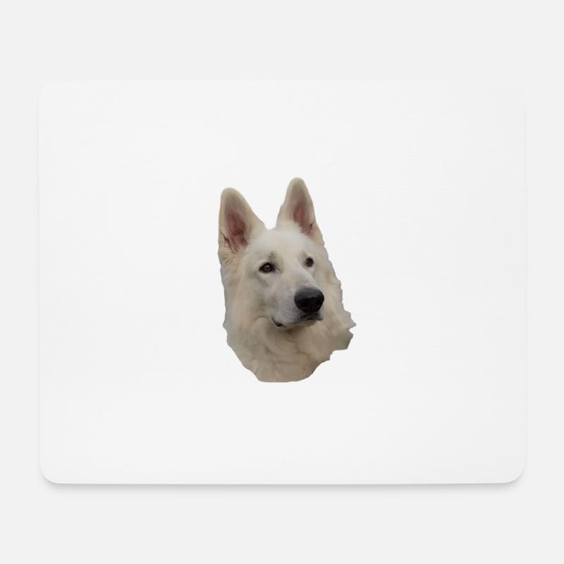 weisser Schäferhund Kopf - Mousepad (Querformat) - Weiß