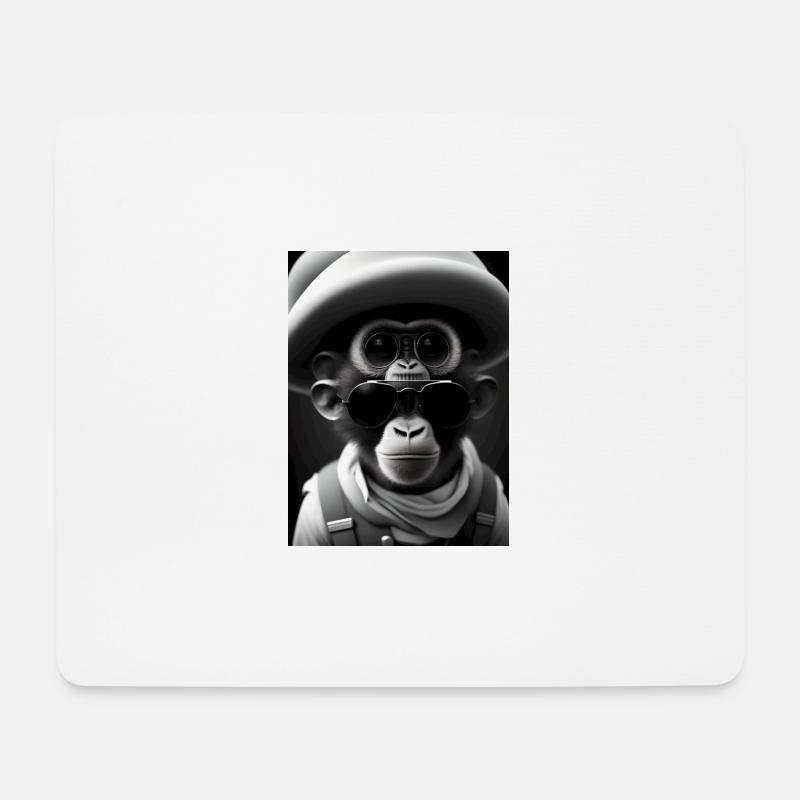 Cool Monkey - Mousepad (Querformat) - Weiß