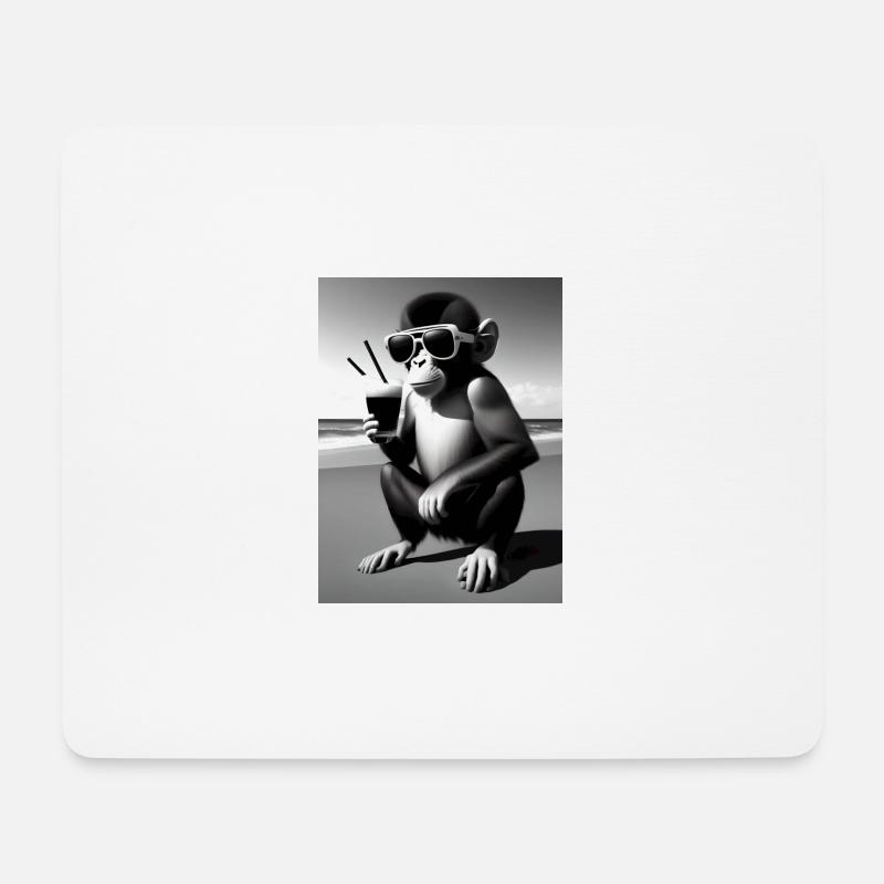 Cool beach monkey - Mousepad (Querformat) - Weiß