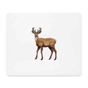 Hirsch Tier - Mousepad (Querformat) - Weiß - Vorne