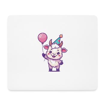 Bande dessinée d’anniversaire de chèvre de montagne - Tapis de souris (format paysage) - blanc - Devant