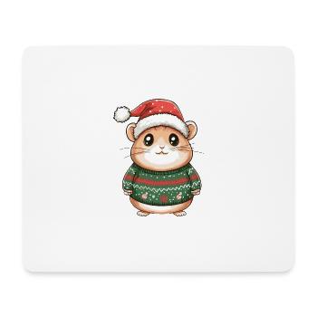 Hamster Weihnachten Comic - Mousepad (Querformat) - Weiß - Vorne