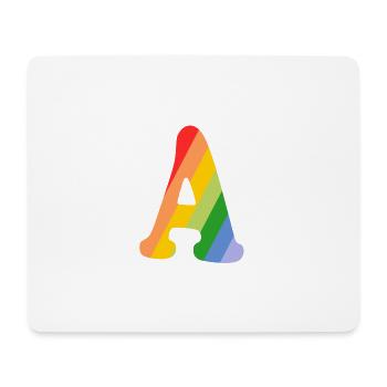 Buchstabe A Regenbogen - Mousepad (Querformat) - Weiß - Vorne