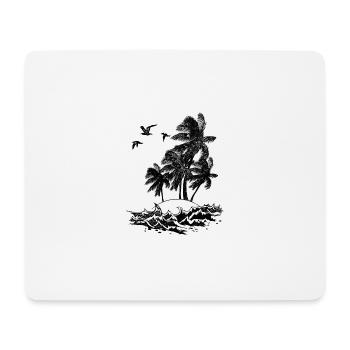 Soleil Plage Palmiers Mer Vacances - Tapis de souris (format paysage) - blanc - Devant