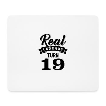 Echte Legenden werden 19, 19 Geburtstag - Mousepad (Querformat) - Weiß - Vorne