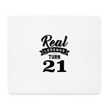 Echte Legenden werden 21, 21 Geburtstag - Mousepad (Querformat) - Weiß - Vorne