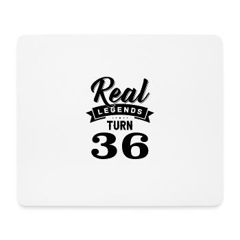 Echte Legenden werden 36, 36 Geburtstag - Mousepad (Querformat) - Weiß - Vorne
