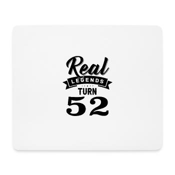 Echte Legenden werden 52, 52 Geburtstag - Mousepad (Querformat) - Weiß - Vorne