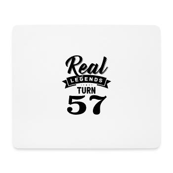 Echte Legenden werden 57, 57 Geburtstag - Mousepad (Querformat) - Weiß - Vorne