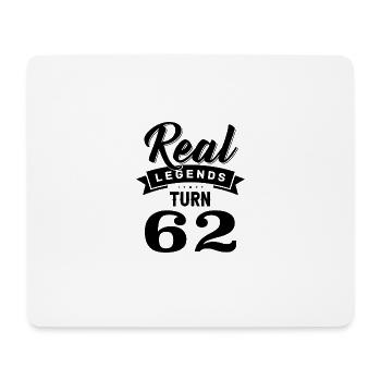 Echte Legenden werden 62, 62 Geburtstag - Mousepad (Querformat) - Weiß - Vorne