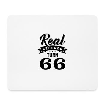 Real legends turn 66, 66 birthday - Mouse Pad (horizontal) - white - Front