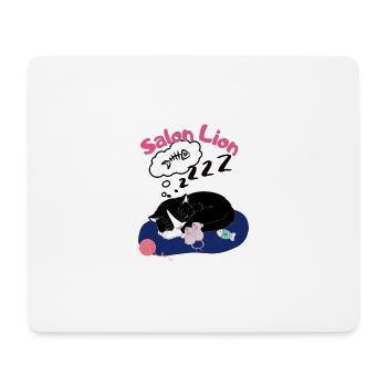 Salonlöwe - Schlafende Katze mit Mäusen Wollknäuel - Mousepad (Querformat) - Weiß - Vorne