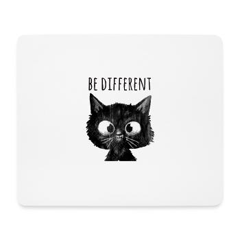 cat ,illustration ,watercolor,black,painting, - Mouse Pad (horizontal) - white - Front