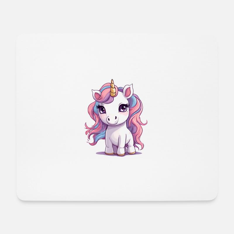 Bezauberndes, kleines Einhorn - Mousepad (Querformat) - Weiß
