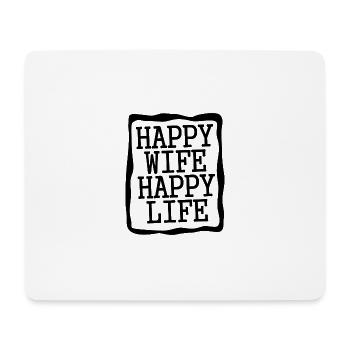 Happy Life lettering block - Mouse Pad (horizontal) - white - Front