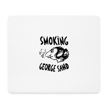 George Sand rauchende Karikatur - Mousepad (Querformat) - Weiß - Vorne