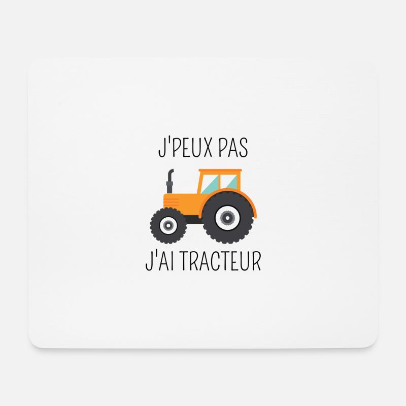 I can't I have tractor - Mouse Pad (horizontal) - white