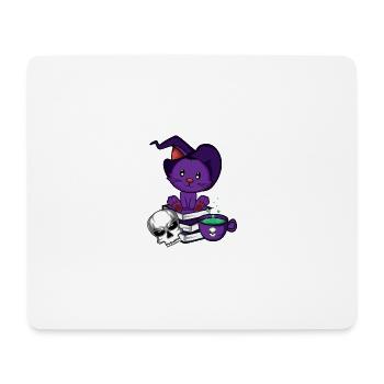 Chat sorcière. Poison pour les amoureux des animaux de compagnie - Tapis de souris (format paysage) - blanc - Devant
