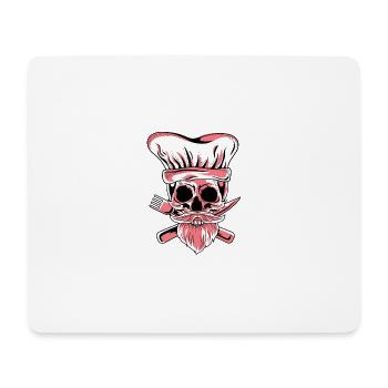 Gruseliger Chefkoch Kopfkoch Gift - Mousepad (Querformat) - Weiß - Vorne