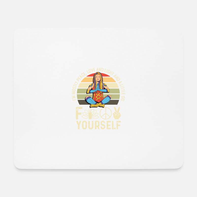 Friedensliebe und Licht Yogi Gift - Mousepad (Querformat) - Weiß
