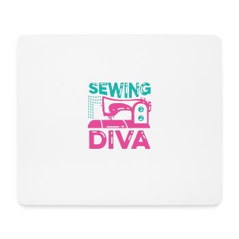 Nähdiva Sänger oder Performer Geschenk - Mousepad (Querformat) - Weiß - Vorne