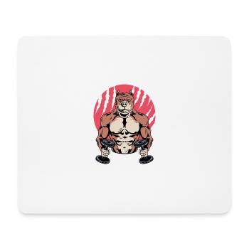 Fitnesshund Fitnesstrainer Gift - Mousepad (Querformat) - Weiß - Vorne