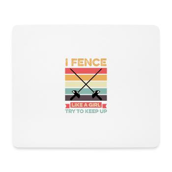 Fence like girl fencer gift - Mouse Pad (horizontal) - white - Front
