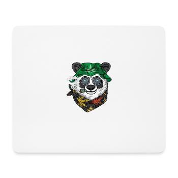 Panda Rasta Raucher Geschenk - Mousepad (Querformat) - Weiß - Vorne