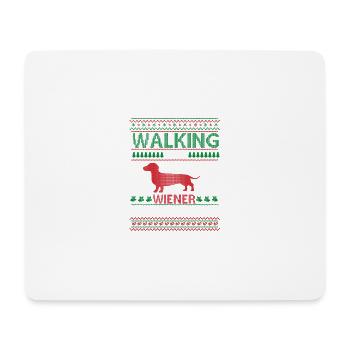 Marcher dans un Weiner Wonderland Joyeux Noël - Tapis de souris (format paysage) - blanc - Devant