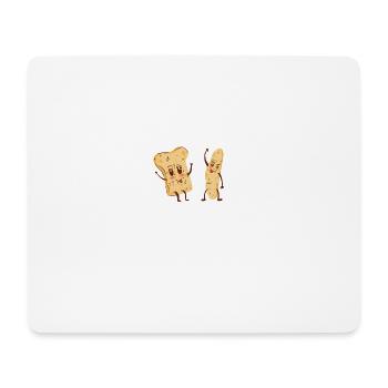 Sie kennen lustige Feinschmecker, wie spät es ist - Mousepad (Querformat) - Weiß - Vorne