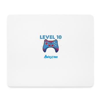 Stufe 10 freigeschaltet seit 2011 Bday Party Gamin - Mousepad (Querformat) - Weiß - Vorne