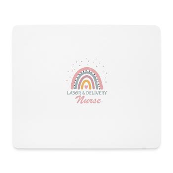 Drôle de citation travail arc-en-ciel et grue de livraison - Tapis de souris (format paysage) - blanc - Devant