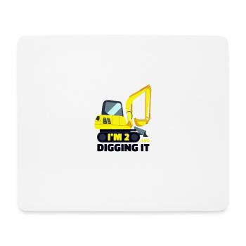 IM 2 and dig it Grabger children 2 years 2nd Bday - Mouse Pad (horizontal) - white - Front