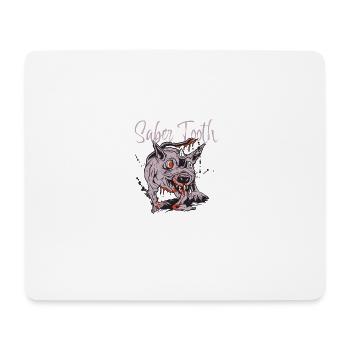 Sabre Tooth Death Mouse citation vintage amusante - Tapis de souris (format paysage) - blanc - Devant
