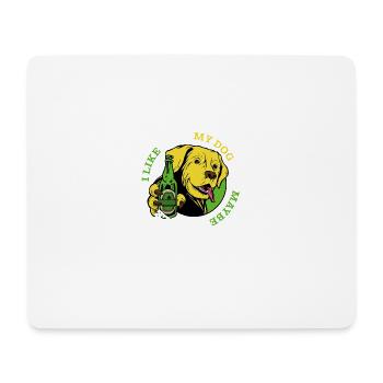 Funny drinking quote I like beer, my cat and - Mouse Pad (horizontal) - white - Front